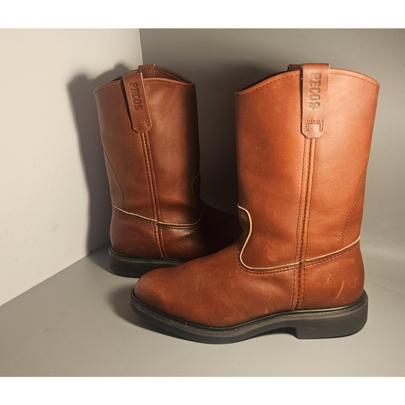 VTG 90\'s Red Wing Pecos Leather Work Boots 1104 Men\'s 7EEE Russet Soft Toe EUC main image 8